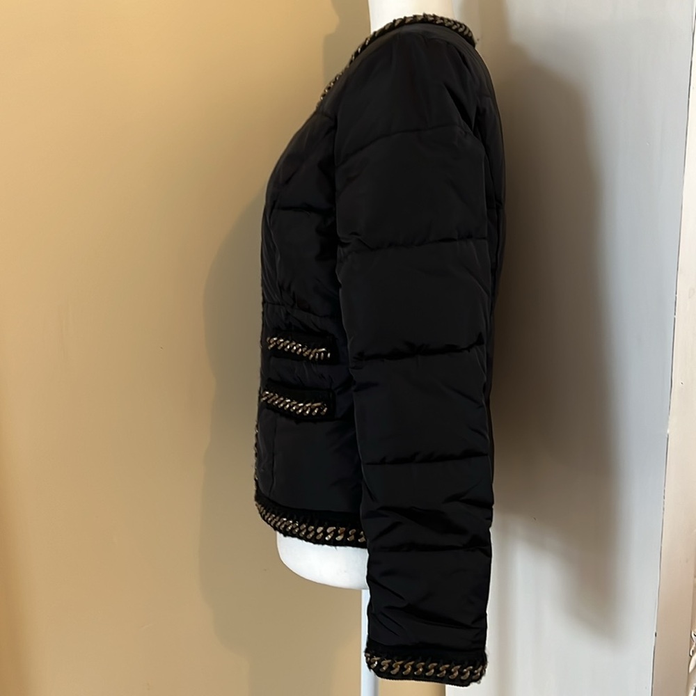 Whbm Black Chain Detail Nylon Jacket. Size Small. - image 2